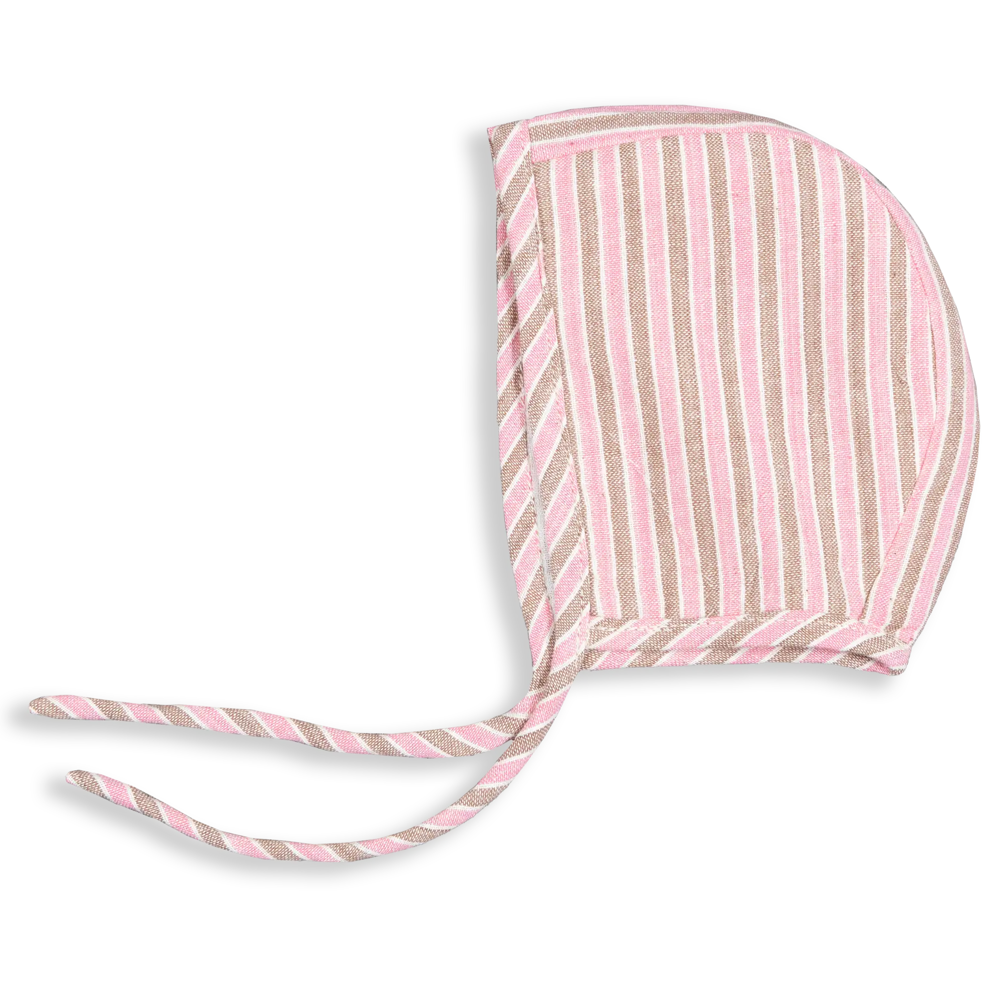 Our Baby Hats are made from the same 100% woven cotton lined with the finest muslin for your child's comfort and warmth. A pair of ties make it easy and safe to gently keep it where it belongs on your baby's head.