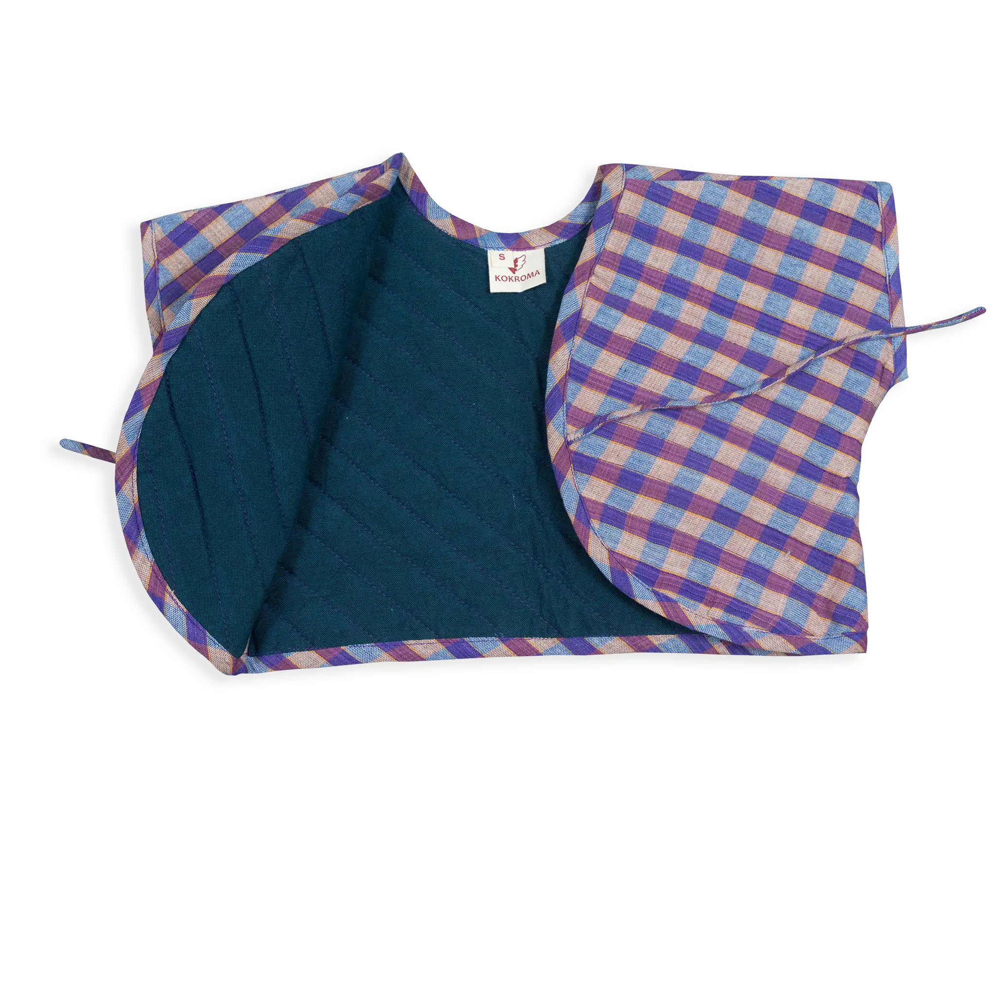 Embrace the cozy and traditional feel with this Gingham pattern top. The wrap style adds a touch of cheer and comfort to the design, making it perfect for girls. 