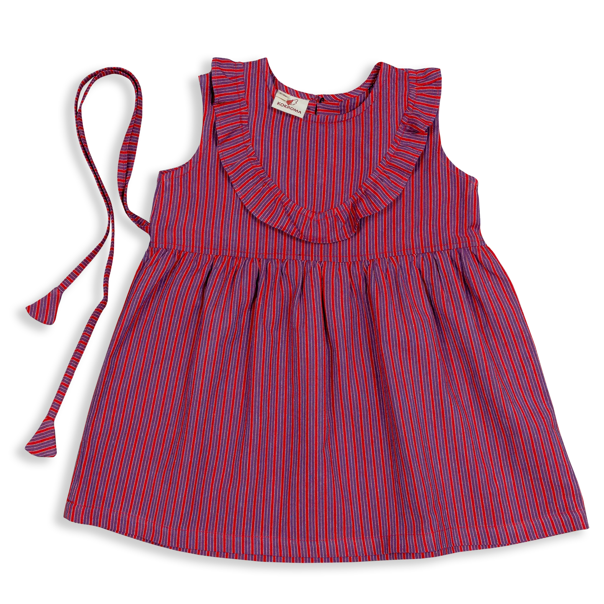 Add some whimsy to your child's closet with the Guras Summer Girl Dress by Kokroma. Crafted from 100% cotton, this dress is both lightweight and sleeveless, making it perfect for warm weather