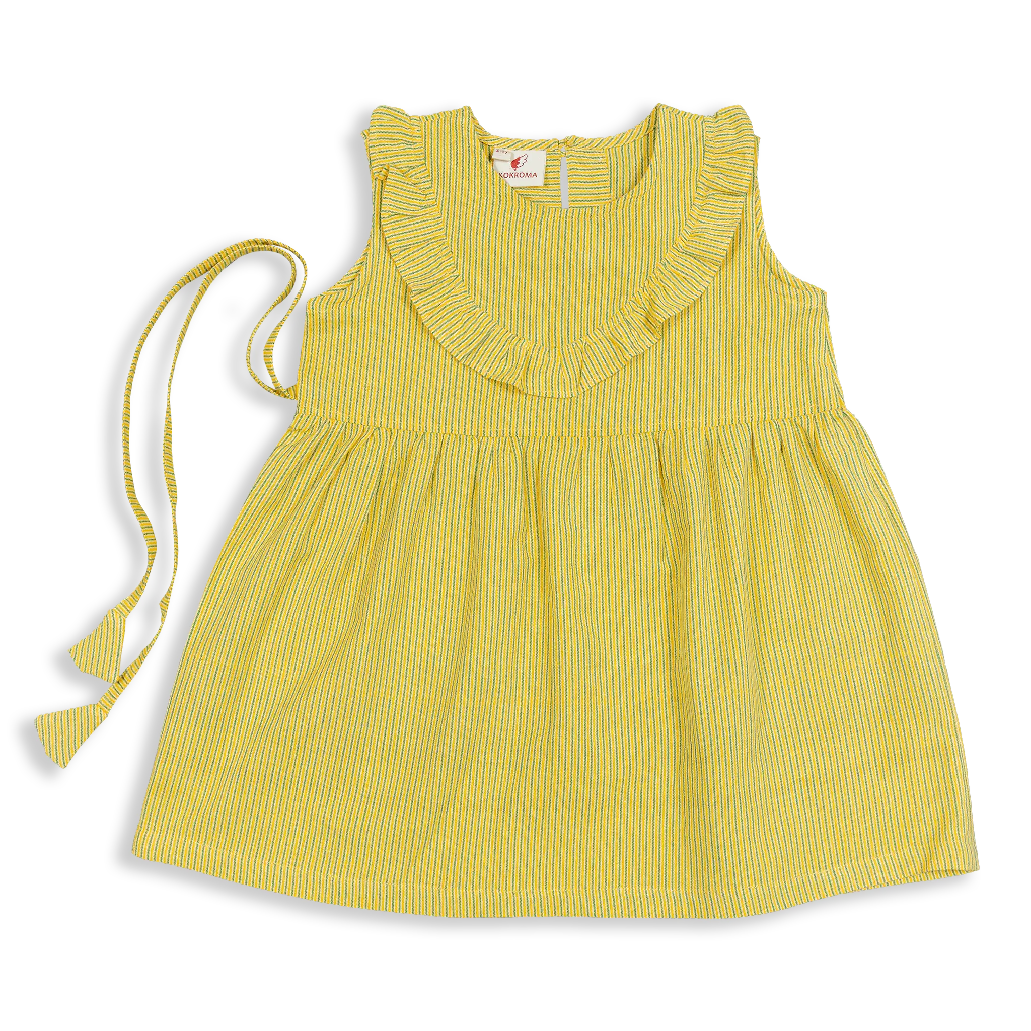 Add some whimsy to your child's closet with the Guras Summer Girl Dress by Kokroma. Crafted from 100% cotton, this dress is both lightweight and sleeveless, making it perfect for warm weather