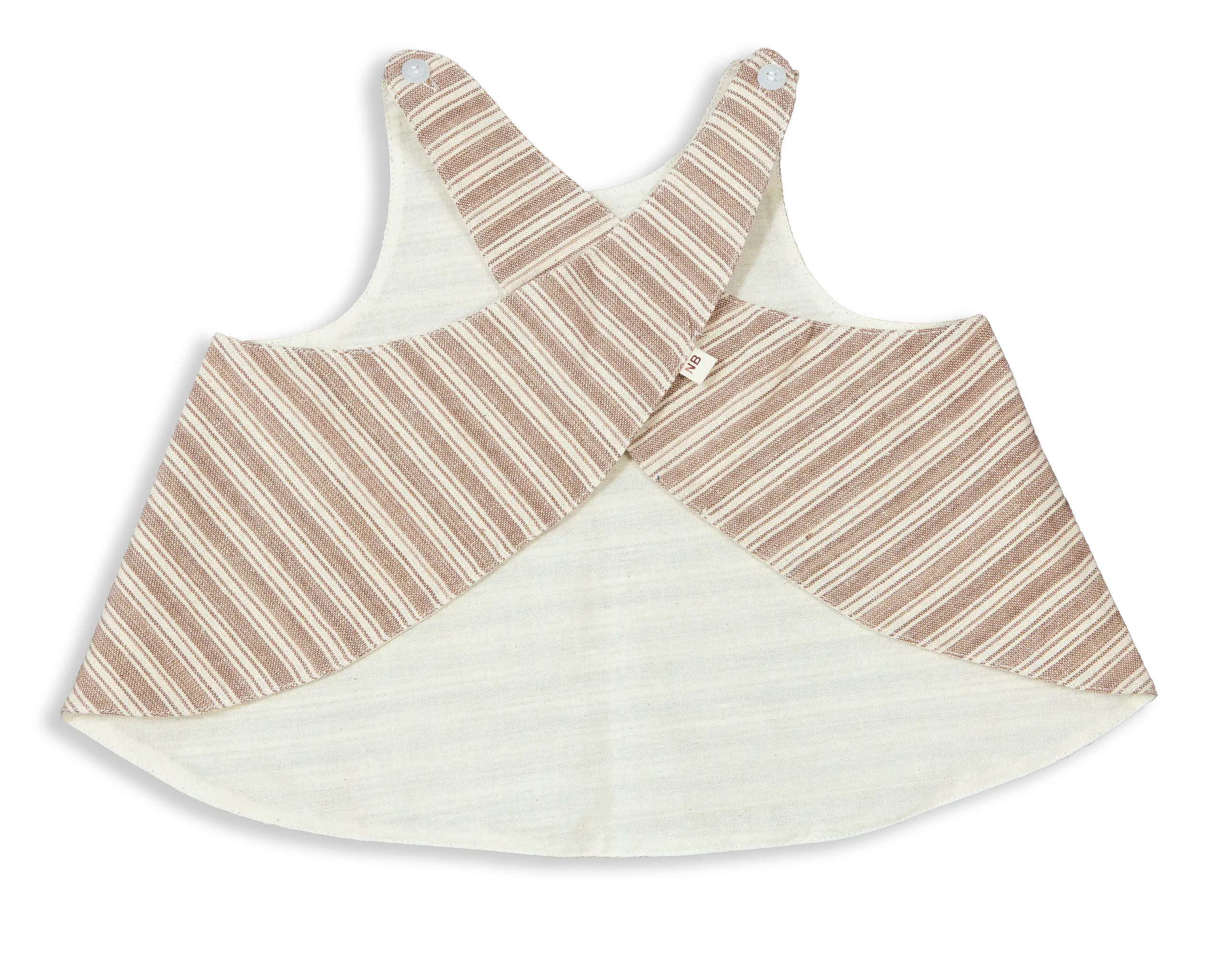 Comfortable and stylish double layer 100% Cotton Apron. Made of stripe pattern weave outer layer and plain raw cotton inner layer for easy washing.