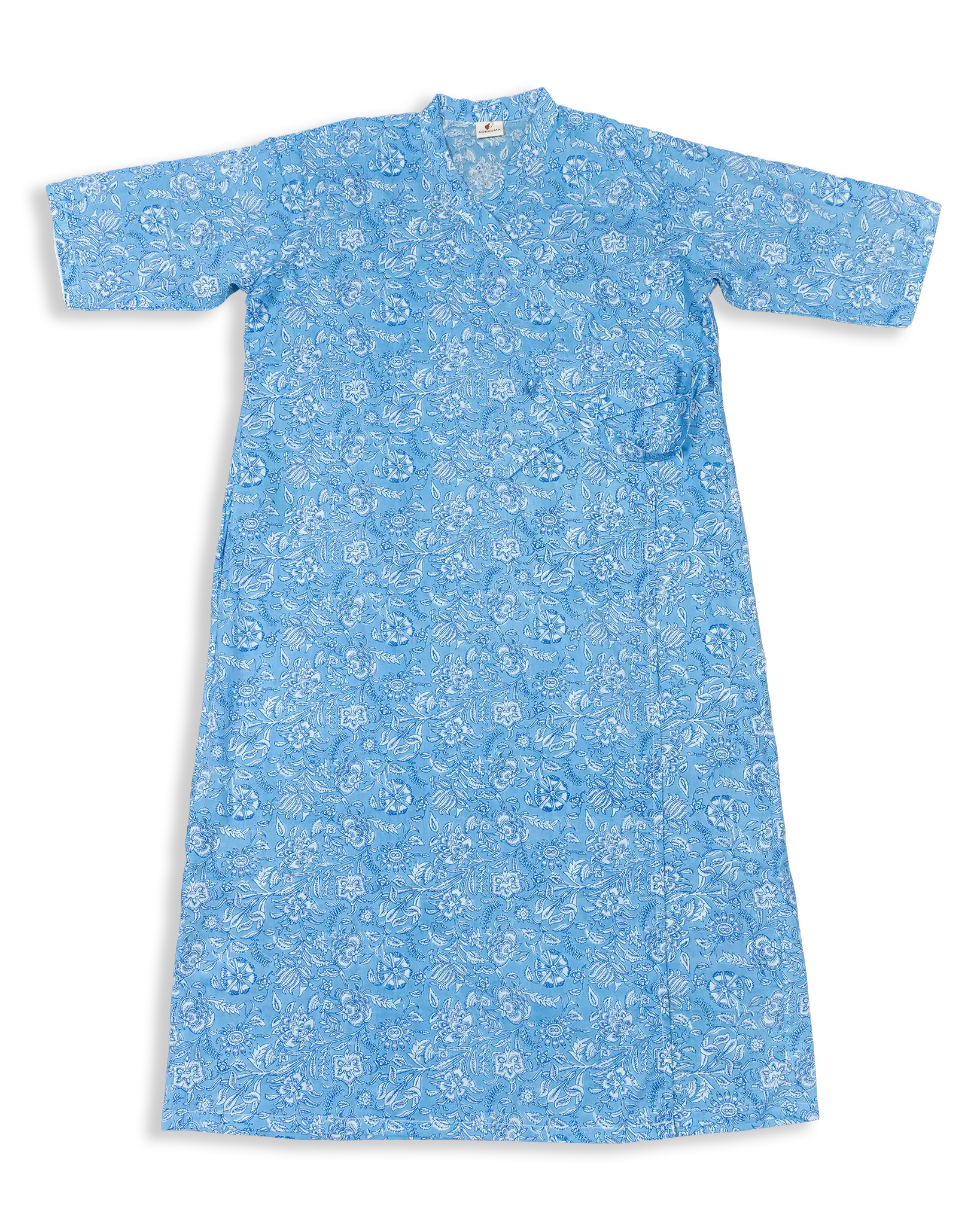 The Mother Gown made with 100% cotton with a print is a beautiful and comfortable addition to any mother's wardrobe. With its elegant design, soft cotton material, and easy-care fabric, this gown is the perfect choice for expecting or new mothers.