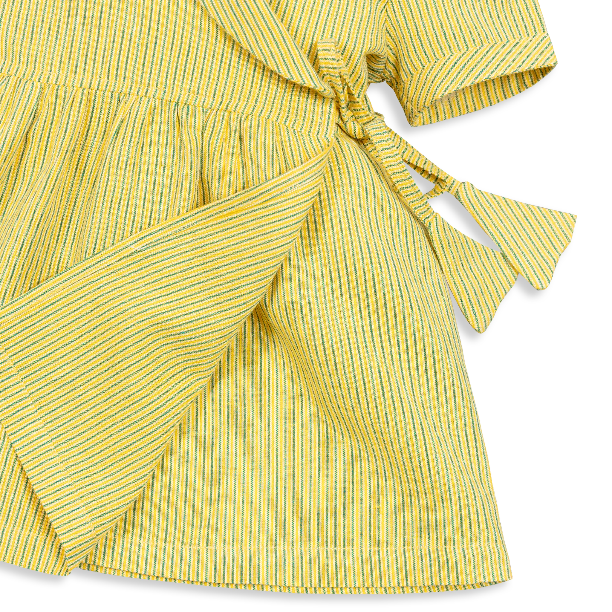 Our Princess Wrap Dress is a must-have for your little one's wardrobe. Made with 100% cotton, it's perfect for any occasion.