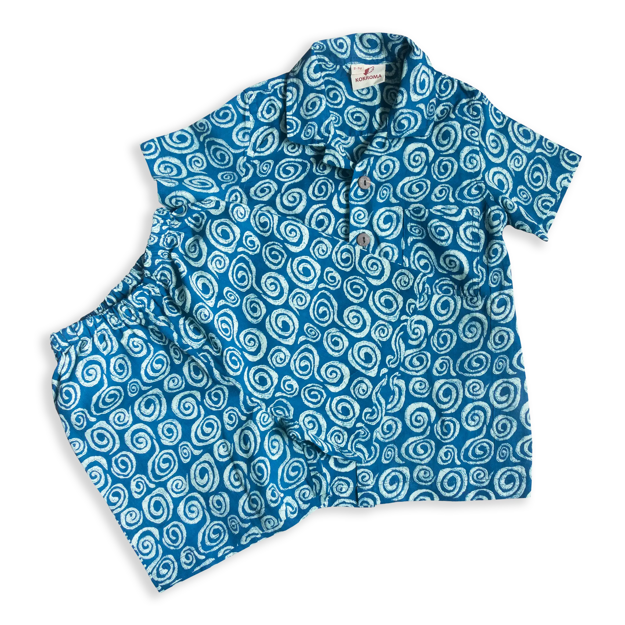 Made from 100% soft cotton, this super smart-casual ensemble includes a short-sleeve shirt and matching shorts, perfect for those sunny days.