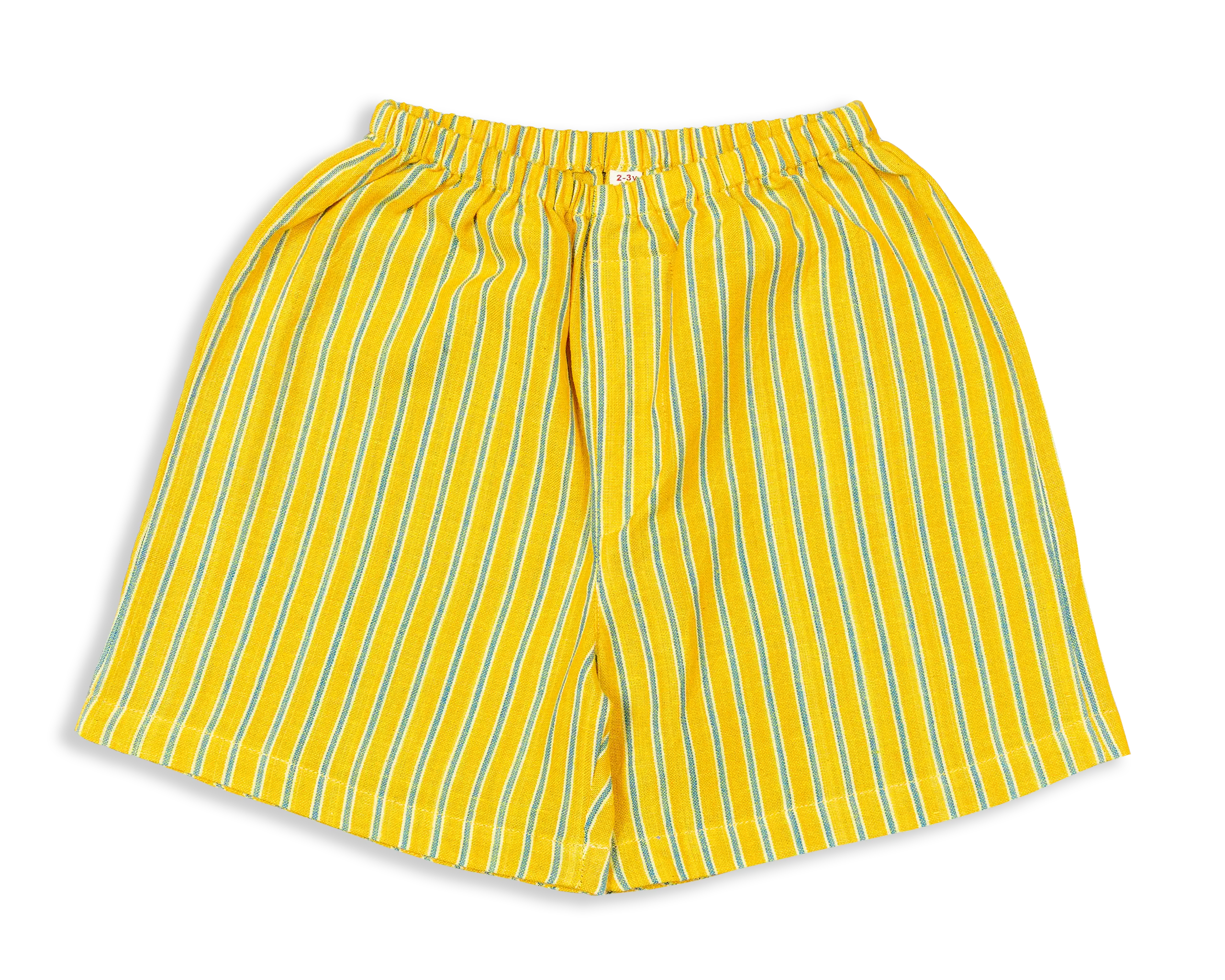 These cute little shorts can be worn by both girls and boys on those warm days in summer when it's too hot to wear long trousers or dungarees. Super comfy in pre-washed 100% cotton with an elastic waist band.