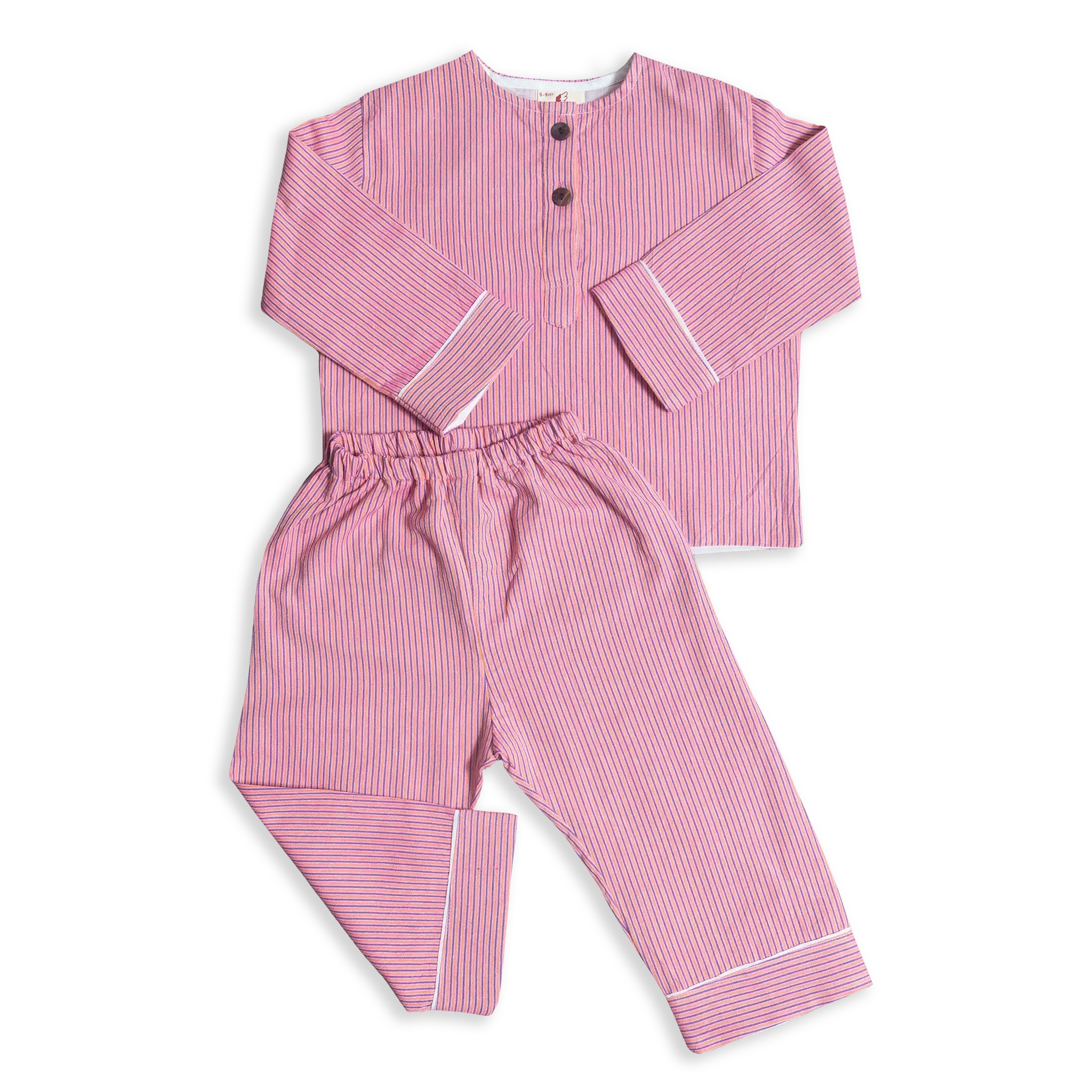 These classic cotton striped Pyjamas are some of our best selling products. Designed and woven here in Nepal they are made with the finest voile lining.