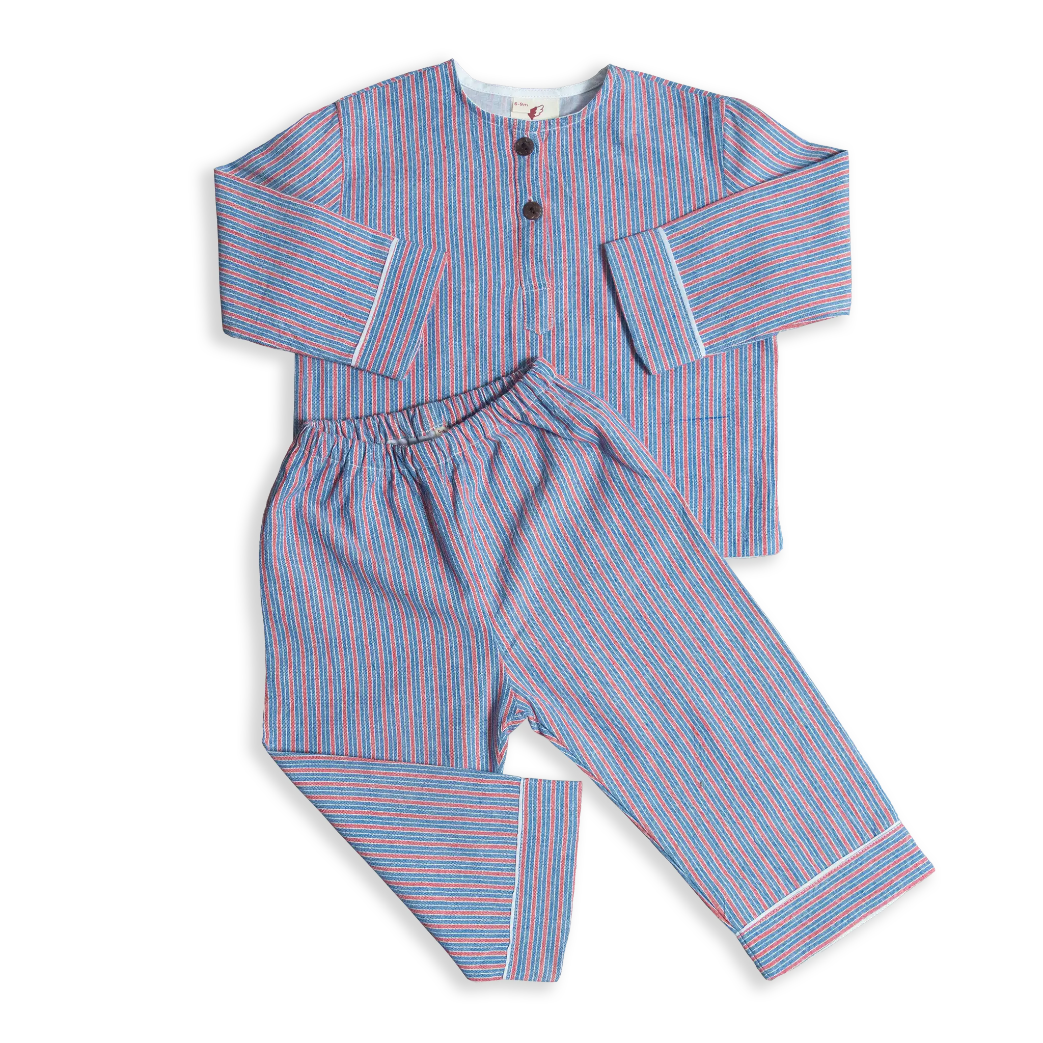 These classic cotton striped Pyjamas are some of our best selling products. Designed and woven here in Nepal they are made with the finest voile lining. It is also known as cotton cashmere.