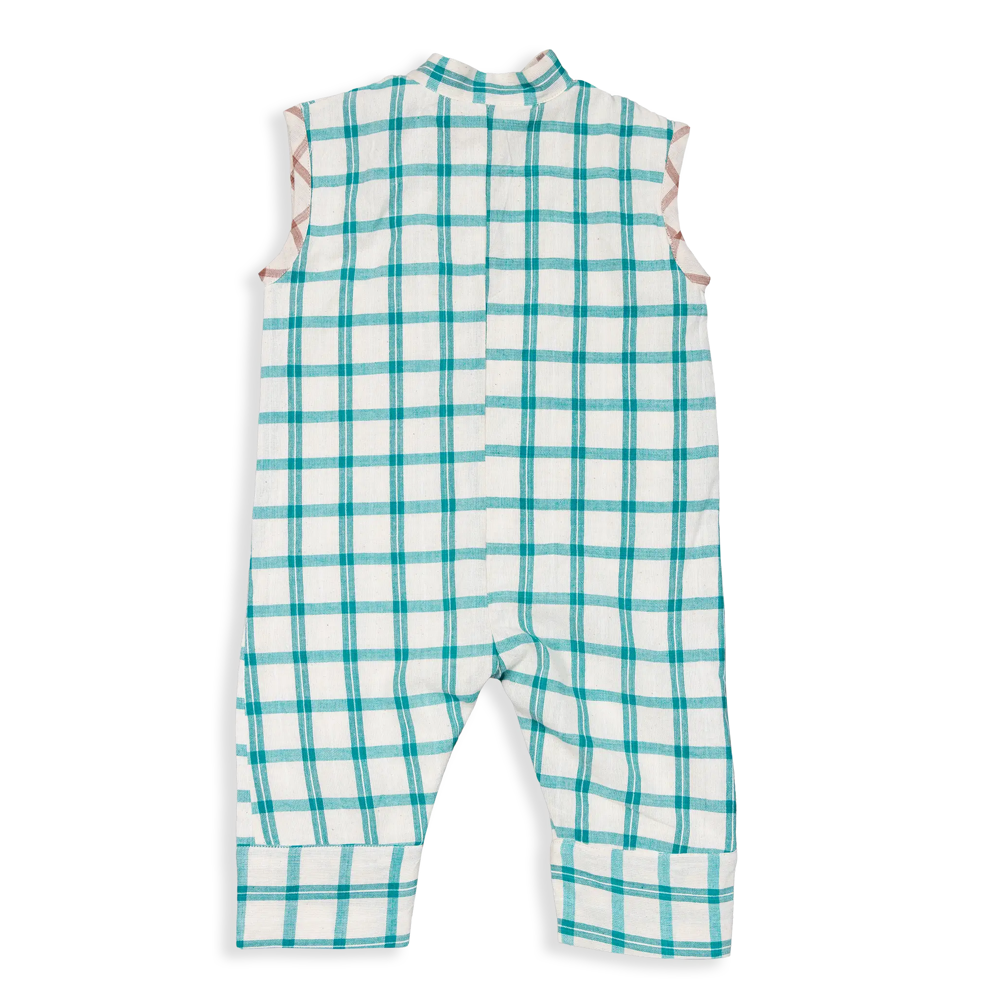 Sleeveless Summer Jumpsuit, made with 100% cotton and muslin weave inner layers for softness and breathability. With a convenient YKK zipper and side pockets, this jumpsuit offers a relaxed, comfortable fit for all occasions.