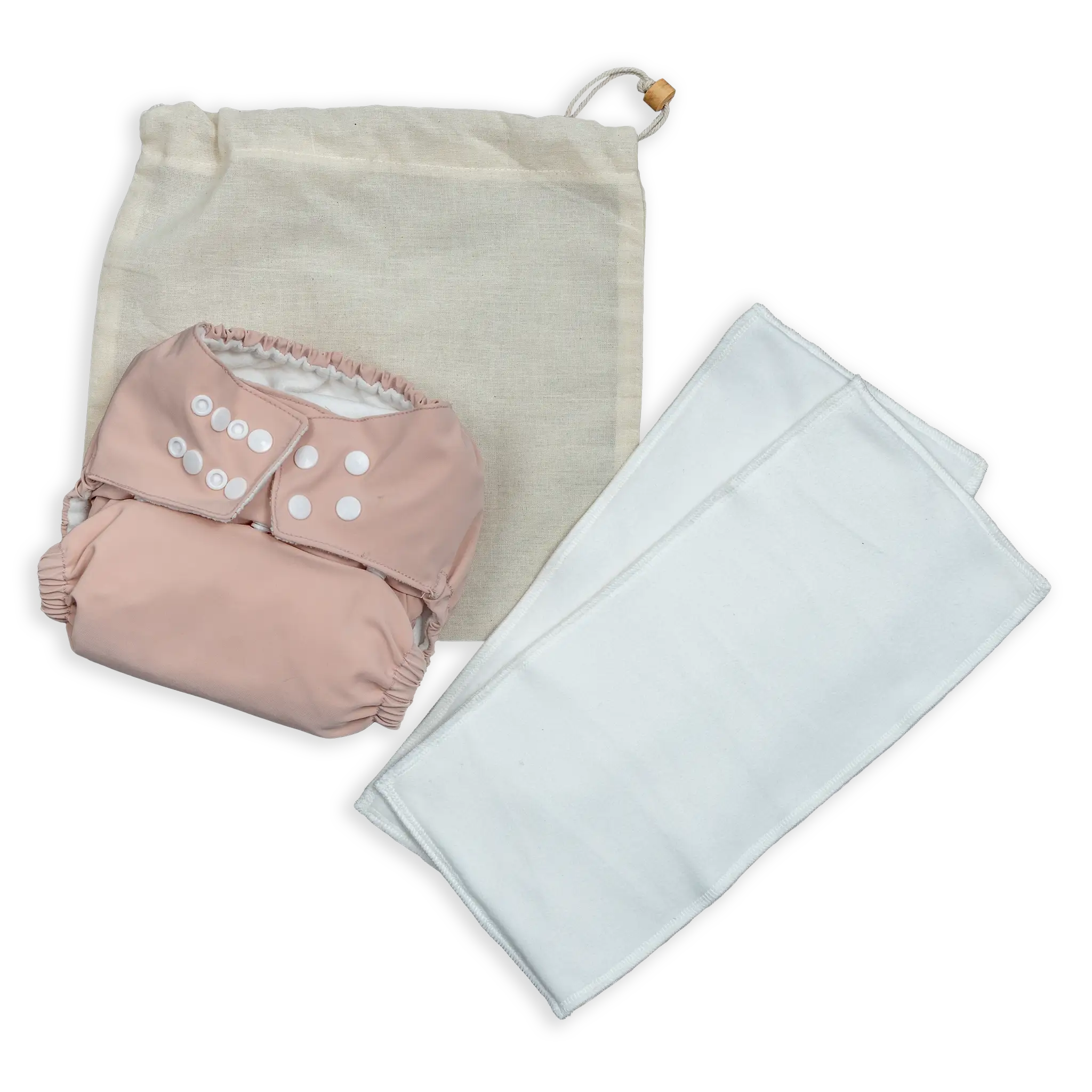 Reusable Diaper Set with Inserts & Wet Bag