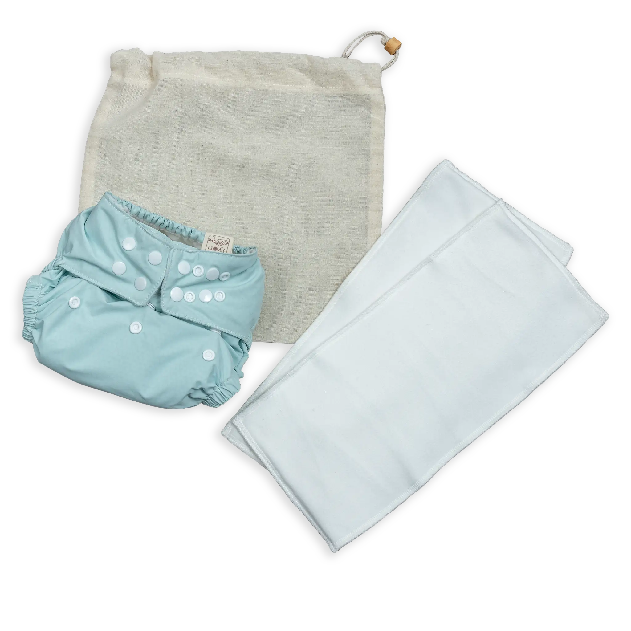 Reusable Diaper Set with Inserts & Wet Bag